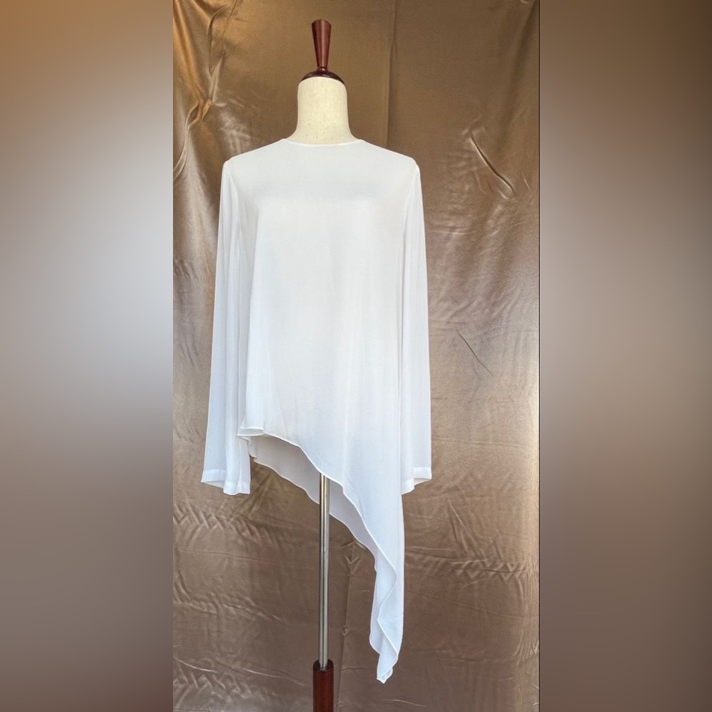 BCBG White Draped Top